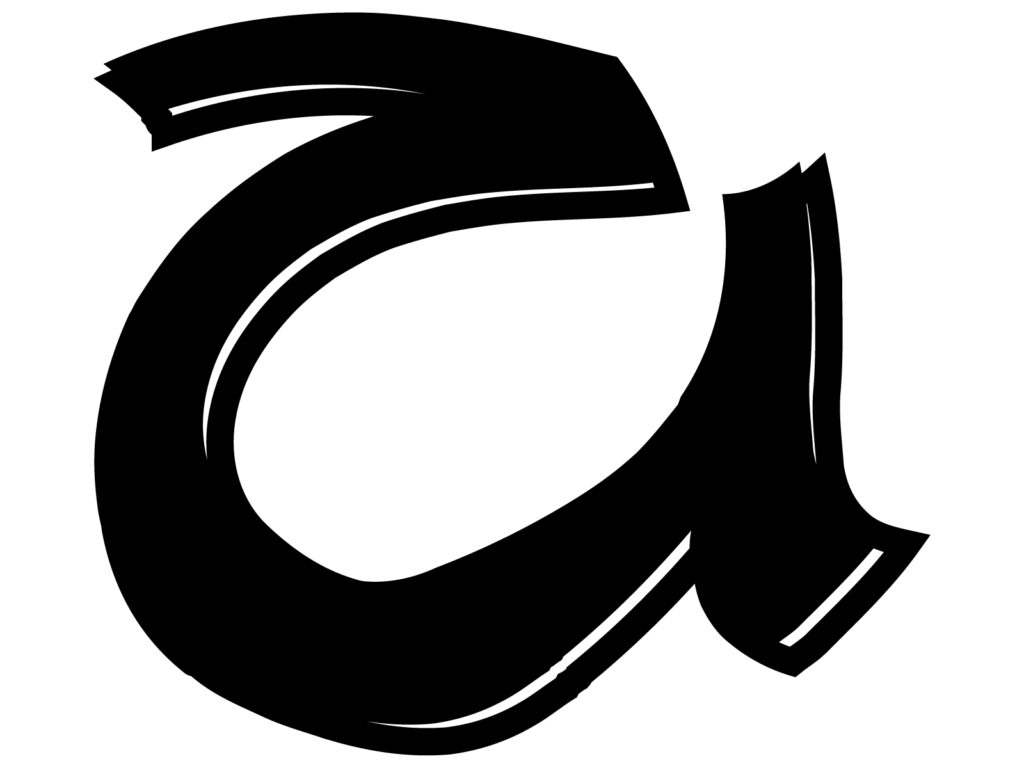 酔っ払ってる風な文字「ひ」